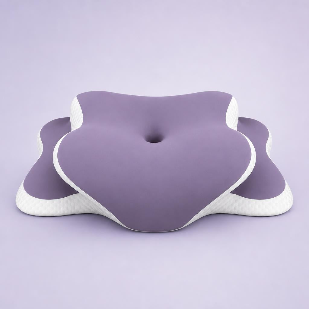 Almohada cervical ergonómica color malva