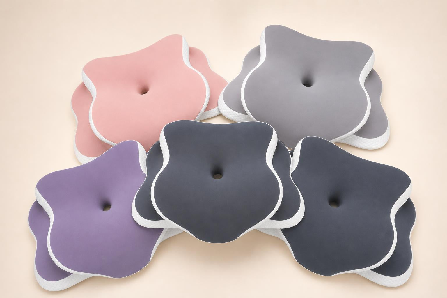 Los 5 colores disponibles de la almohada cervical ergonómica